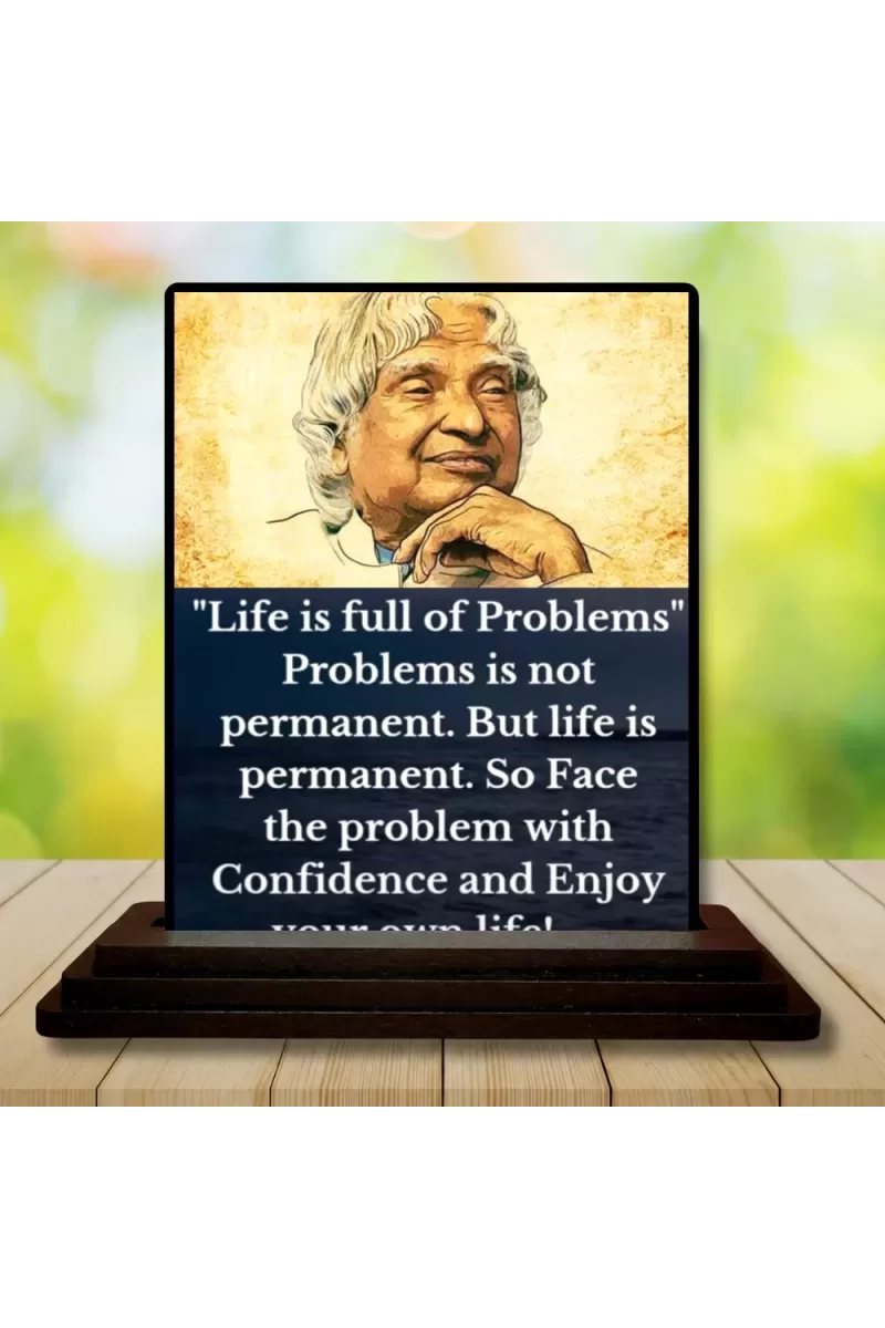 Car Dashboard Abdul Kalam Wooden Photo Stand  3x4 Inches, Compact & Stylish Spiritual Display For Car, Home & Office (Pack Of 1) (F48951)