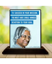 Car Dashboard A. P. J. Abdul Kalam Wooden Photo Stand  3x4 Inches, Compact & Stylish Spiritual Display For Car, Home & Office (Pack Of 1) (F48952)
