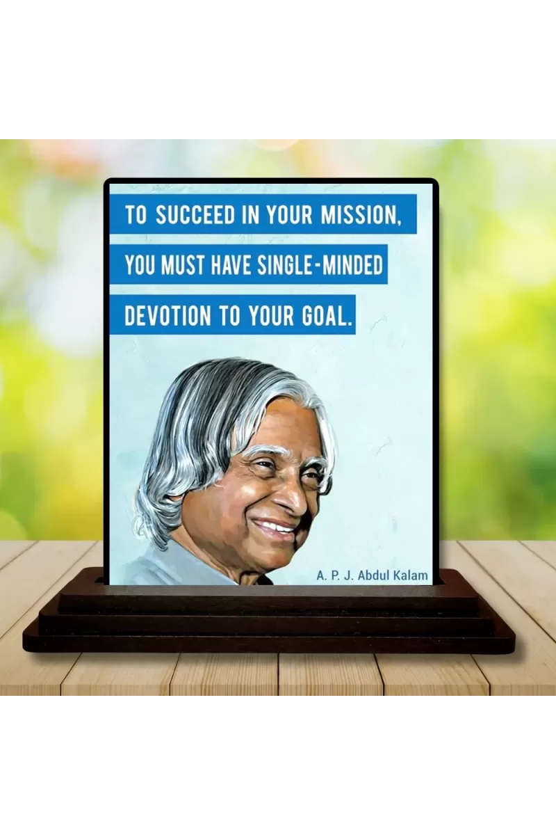 Car Dashboard A. P. J. Abdul Kalam Wooden Photo Stand  3x4 Inches, Compact & Stylish Spiritual Display For Car, Home & Office (Pack Of 1) (F48952)