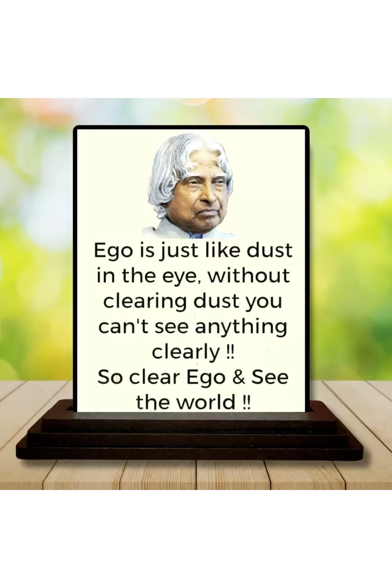 Car Dashboard Abdul Kalam Wooden Photo Stand  3x4 Inches, Compact & Stylish Spiritual Display For Car, Home & Office (Pack Of 1) (F48953)