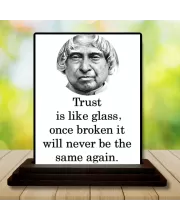 Car Dashboard Abdul Kalam Wooden Photo Stand  3x4 Inches, Compact & Stylish Spiritual Display For Car, Home & Office (Pack Of 1) (F48954)