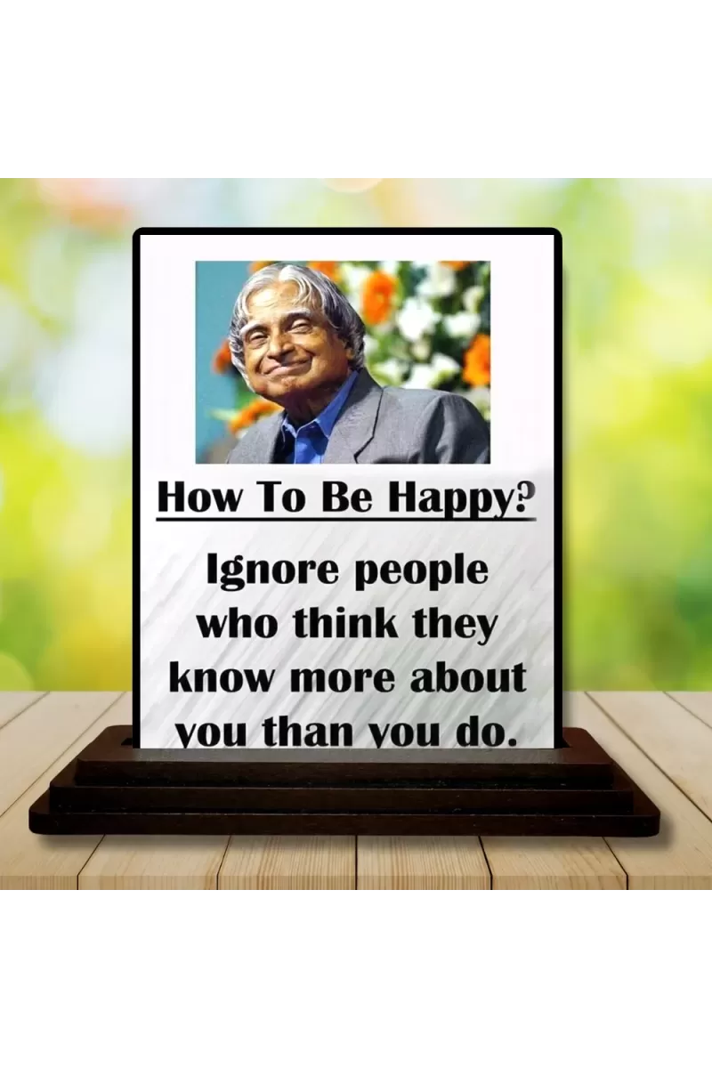 Car Dashboard Abdul Kalam Wooden Photo Stand  3x4 Inches, Compact & Stylish Spiritual Display For Car, Home & Office (Pack Of 1) (F48955)