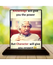 Car Dashboard Abdul Kalam Wooden Photo Stand  3x4 Inches, Compact & Stylish Spiritual Display For Car, Home & Office (Pack Of 1) (F48957)