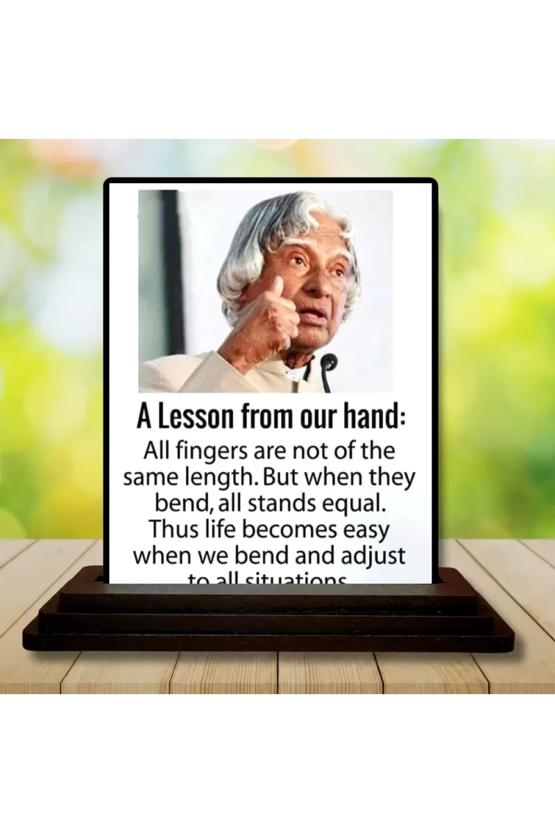 Car Dashboard Abdul Kalam Wooden Photo Stand  3x4 Inches, Compact & Stylish Spiritual Display For Car, Home & Office (Pack Of 1) (F48959)
