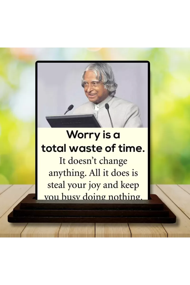 Car Dashboard Abdul Kalam Wooden Photo Stand  3x4 Inches, Compact & Stylish Spiritual Display For Car, Home & Office (Pack Of 1) (F48960)