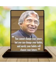 Car Dashboard Abdul Kalam Wooden Photo Stand  3x4 Inches, Compact & Stylish Spiritual Display For Car, Home & Office (Pack Of 1) (F48961)
