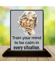 Car Dashboard Abdul Kalam Wooden Photo Stand  3x4 Inches, Compact & Stylish Spiritual Display For Car, Home & Office (Pack Of 1) (F48963)