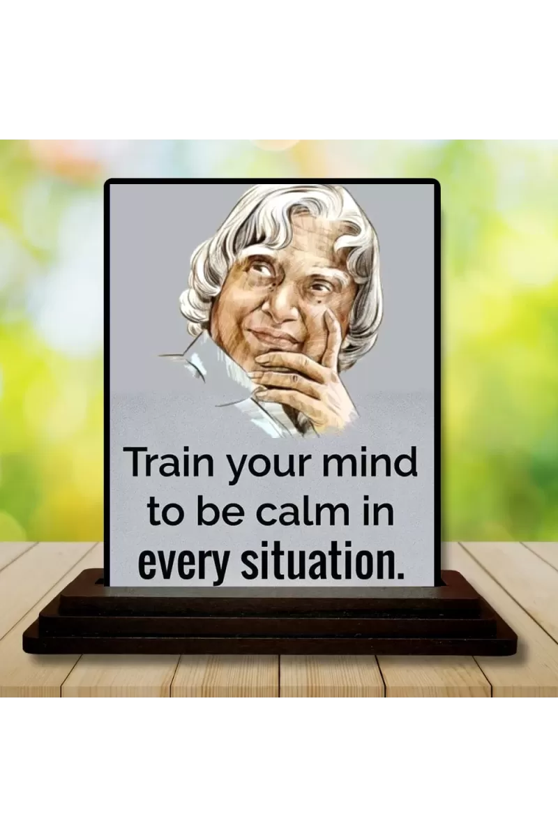 Car Dashboard Abdul Kalam Wooden Photo Stand  3x4 Inches, Compact & Stylish Spiritual Display For Car, Home & Office (Pack Of 1) (F48963)