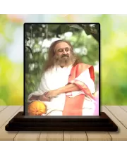 Car Dashboard Shri Shri Ravi Shankar Wooden Photo Stand  3x4 Inches, Compact & Stylish Spiritual Display For Car, Home & Office (Pack Of 1) (F48964)