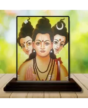 Car Dashboard Lord Shiva Wooden Photo Stand  3x4 Inches, Compact & Stylish Spiritual Display For Car, Home & Office (Pack Of 1) (F48965)