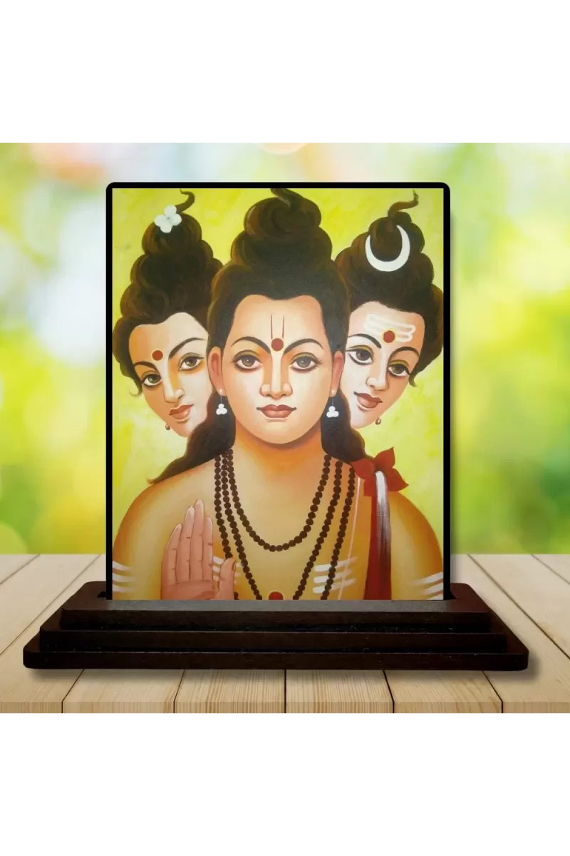 Car Dashboard Lord Shiva Wooden Photo Stand  3x4 Inches, Compact & Stylish Spiritual Display For Car, Home & Office (Pack Of 1) (F48965)