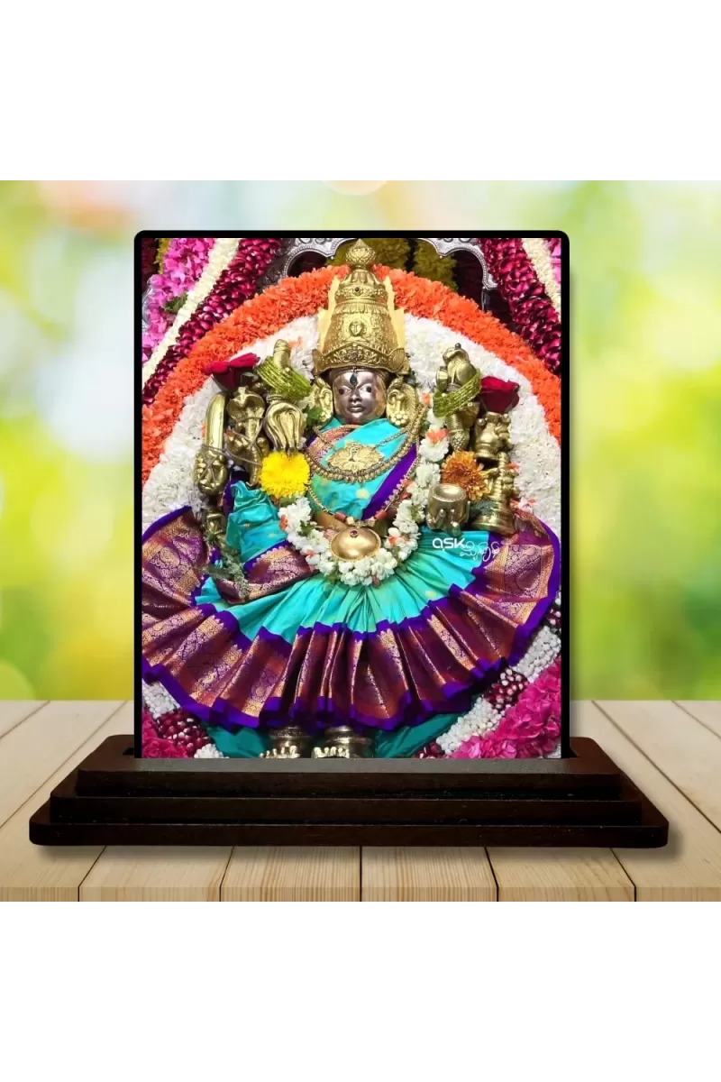 Car Dashboard Lord Ganesha Wooden Photo Stand  3x4 Inches, Compact & Stylish Spiritual Display For Car, Home & Office (Pack Of 1) (F48970)
