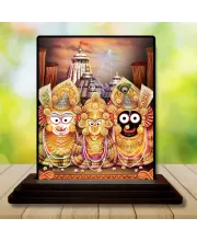 Car Dashboard Lord Jagannath Wooden Photo Stand  3x4 Inches, Compact & Stylish Spiritual Display For Car, Home & Office (Pack Of 1) (F48979)