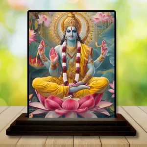 Car Dashboard Lord Vishnu Wooden Photo Stand 3x4 Inches, Compact & Stylish Spiritual Display For Car, Home & Office (Pack Of 1) (F48981) Car Dashboard Lord Vishnu Wooden Photo Stand 3x4 Inches, Compact & Stylish Spiritual Display For Car, Home & Office (Pack Of 1) (F48981)