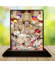Car Dashboard Venkateswara Wooden Photo Stand  3x4 Inches, Compact & Stylish Spiritual Display For Car, Home & Office (Pack Of 1) (F48984)