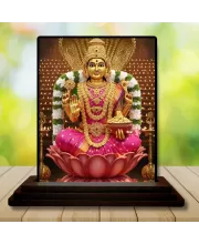 Car Dashboard Lakshmi Wooden Photo Stand  3x4 Inches, Compact & Stylish Spiritual Display For Car, Home & Office (Pack Of 1) (F48987)