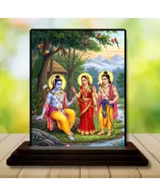 Car Dashboard Shree Krishna Wooden Photo Stand  3x4 Inches, Compact & Stylish Spiritual Display For Car, Home & Office (Pack Of 1) (F48990)