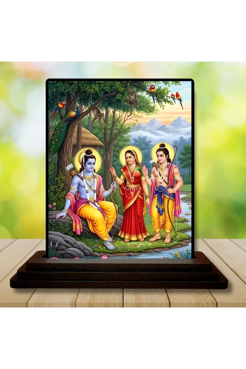 Car Dashboard Shree Krishna Wooden Photo Stand  3x4 Inches, Compact & Stylish Spiritual Display For Car, Home & Office (Pack Of 1) (F48990)