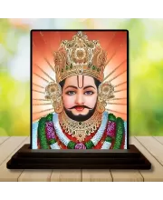 Car Dashboard Khatu Shyam Wooden Photo Stand  3x4 Inches, Compact & Stylish Spiritual Display For Car, Home & Office (Pack Of 1) (F48995)