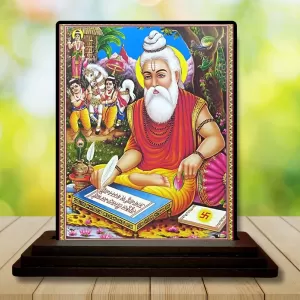 Car Dashboard Vyasa Wooden Photo Stand  3x4 Inches, Compact & Stylish Spiritual Display For Car, Home & Office (Pack Of 1) (F48998)