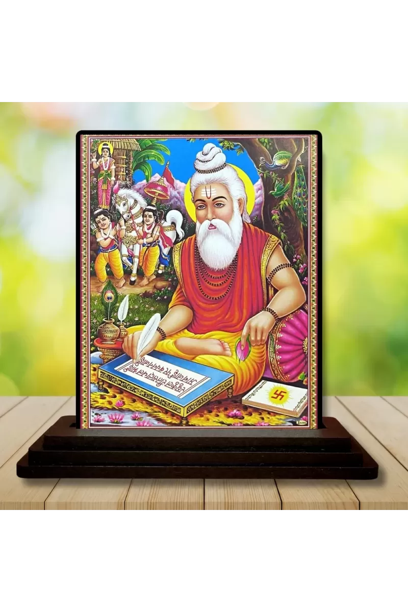 Car Dashboard Vyasa Wooden Photo Stand  3x4 Inches, Compact & Stylish Spiritual Display For Car, Home & Office (Pack Of 1) (F48998)