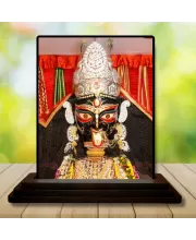 Car Dashboard Goddess Kali Wooden Photo Stand  3x4 Inches, Compact & Stylish Spiritual Display For Car, Home & Office (Pack Of 1) (F49002)