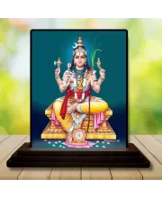Car Dashboard Lord Brahma Wooden Photo Stand  3x4 Inches, Compact & Stylish Spiritual Display For Car, Home & Office (Pack Of 1) (F49007)