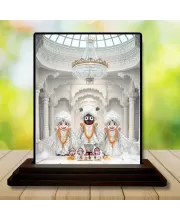 Car Dashboard Lord Jagannath Wooden Photo Stand  3x4 Inches, Compact & Stylish Spiritual Display For Car, Home & Office (Pack Of 1) (F49011)