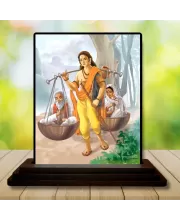 Car Dashboard Bhima Wooden Photo Stand  3x4 Inches, Compact & Stylish Spiritual Display For Car, Home & Office (Pack Of 1) (F49024)