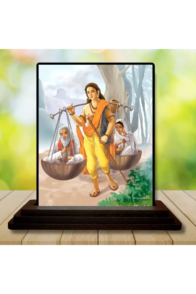 Car Dashboard Bhima Wooden Photo Stand  3x4 Inches, Compact & Stylish Spiritual Display For Car, Home & Office (Pack Of 1) (F49024)