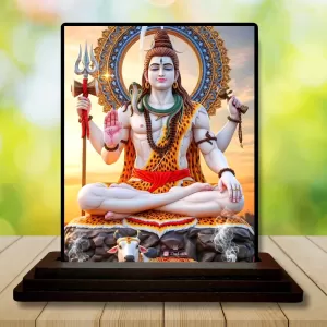 Car Dashboard Lord Shiva Wooden Photo Stand 3x4 Inches, Compact & Stylish Spiritual Display For Car, Home & Office (Pack Of 1) (F49028) Car Dashboard Lord Shiva Wooden Photo Stand 3x4 Inches, Compact & Stylish Spiritual Display For Car, Home & Office (Pack Of 1) (F49028)