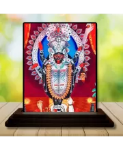 Car Dashboard Goddess Kali Wooden Photo Stand  3x4 Inches, Compact & Stylish Spiritual Display For Car, Home & Office (Pack Of 1) (F49031)