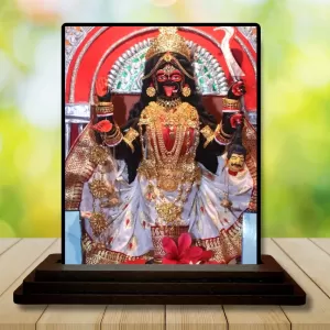 Car Dashboard Kali Wooden Photo Stand  3x4 Inches, Compact & Stylish Spiritual Display For Car, Home & Office (Pack Of 1) (F49037)