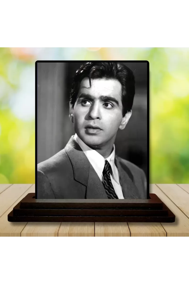 Car Dashboard Shree Dilip Kumar Wooden Photo Stand  3x4 Inches, Compact & Stylish Spiritual Display For Car, Home & Office (Pack Of 1) (F49040)