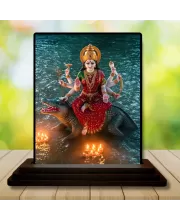 Car Dashboard Durga Wooden Photo Stand  3x4 Inches, Compact & Stylish Spiritual Display For Car, Home & Office (Pack Of 1) (F49041)