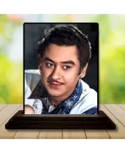 Car Dashboard Shree Kishore Kumar Wooden Photo Stand  3x4 Inches, Compact & Stylish Spiritual Display For Car, Home & Office (Pack Of 1) (F49043)