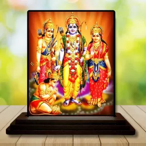 Car Dashboard Lord Ram Darbar Wooden Photo Stand 3x4 Inches, Compact & Stylish Spiritual Display For Car, Home & Office (Pack Of 1) (F49044) Car Dashboard Lord Ram Darbar Wooden Photo Stand 3x4 Inches, Compact & Stylish Spiritual Display For Car, Home & Office (Pack Of 1) (F49044)
