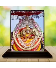Car Dashboard Lord Ganesha Wooden Photo Stand  3x4 Inches, Compact & Stylish Spiritual Display For Car, Home & Office (Pack Of 1) (F49045)