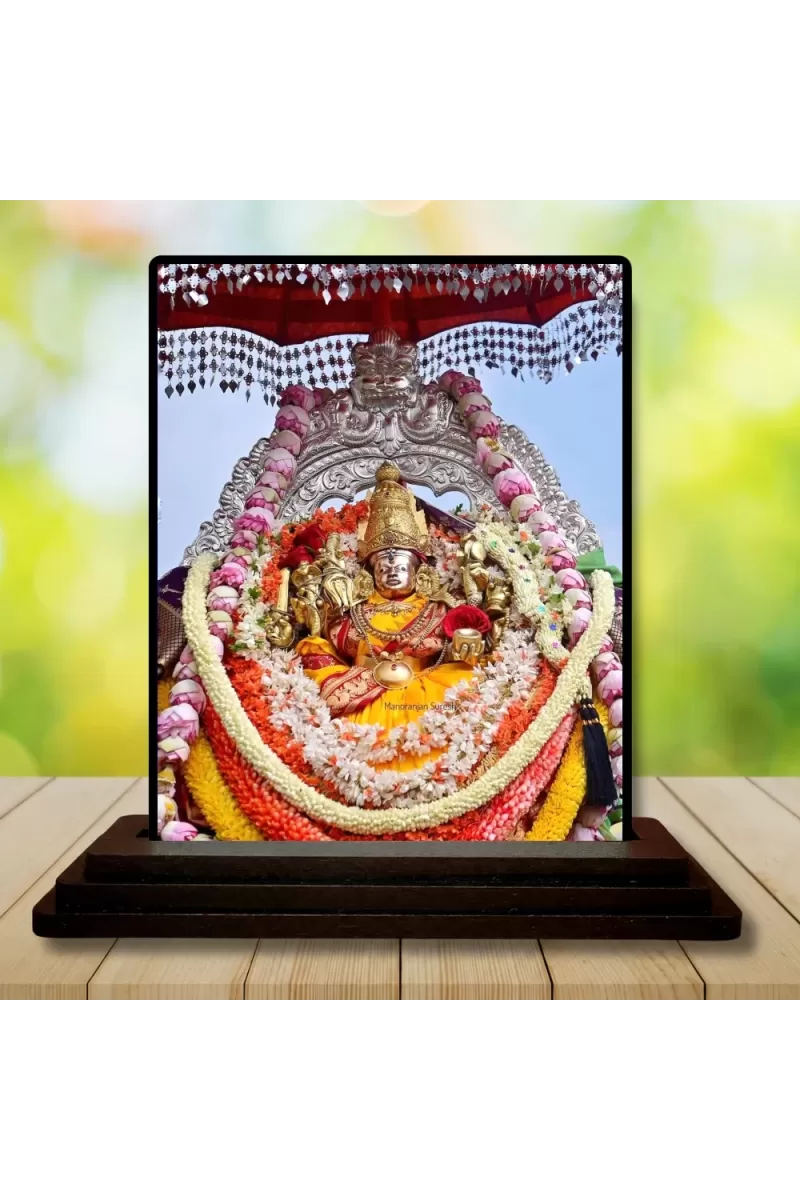 Car Dashboard Lord Ganesha Wooden Photo Stand  3x4 Inches, Compact & Stylish Spiritual Display For Car, Home & Office (Pack Of 1) (F49045)