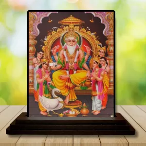 Car Dashboard Lord Brahma Wooden Photo Stand 3x4 Inches, Compact & Stylish Spiritual Display For Car, Home & Office (Pack Of 1) (F49047) Car Dashboard Lord Brahma Wooden Photo Stand 3x4 Inches, Compact & Stylish Spiritual Display For Car, Home & Office (Pack Of 1) (F49047)