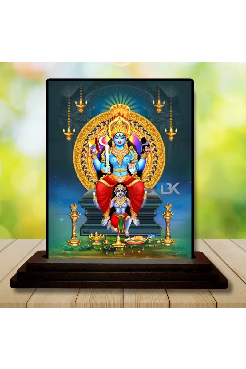 Car Dashboard Lord Vishnu Wooden Photo Stand  3x4 Inches, Compact & Stylish Spiritual Display For Car, Home & Office (Pack Of 1) (F49048)