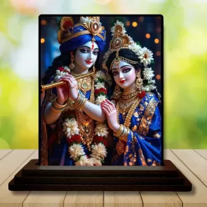 Car Dashboard Shree Krishna And Shree Radha Wooden Photo Stand 3x4 Inches, Compact & Stylish Spiritual Display For Car, Home & Office (Pack Of 1) (F49052) Car Dashboard Shree Krishna And Shree Radha Wooden Photo Stand 3x4 Inches, Compact & Stylish Spiritual Display For Car, Home & Office (Pack Of 1) (F49052)