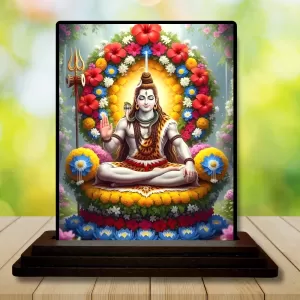 Car Dashboard Lord Shiva Wooden Photo Stand 3x4 Inches, Compact & Stylish Spiritual Display For Car, Home & Office (Pack Of 1) (F49057) Car Dashboard Lord Shiva Wooden Photo Stand 3x4 Inches, Compact & Stylish Spiritual Display For Car, Home & Office (Pack Of 1) (F49057)