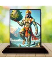 Car Dashboard Hanuman Wooden Photo Stand  3x4 Inches, Compact & Stylish Spiritual Display For Car, Home & Office (Pack Of 1) (F49058)