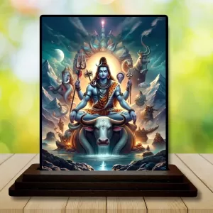 Car Dashboard Shiva Wooden Photo Stand 3x4 Inches, Compact & Stylish Spiritual Display For Car, Home & Office (Pack Of 1) (F49062) Car Dashboard Shiva Wooden Photo Stand 3x4 Inches, Compact & Stylish Spiritual Display For Car, Home & Office (Pack Of 1) (F49062)