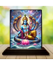 Car Dashboard Lord Ganesha Wooden Photo Stand  3x4 Inches, Compact & Stylish Spiritual Display For Car, Home & Office (Pack Of 1) (F49071)