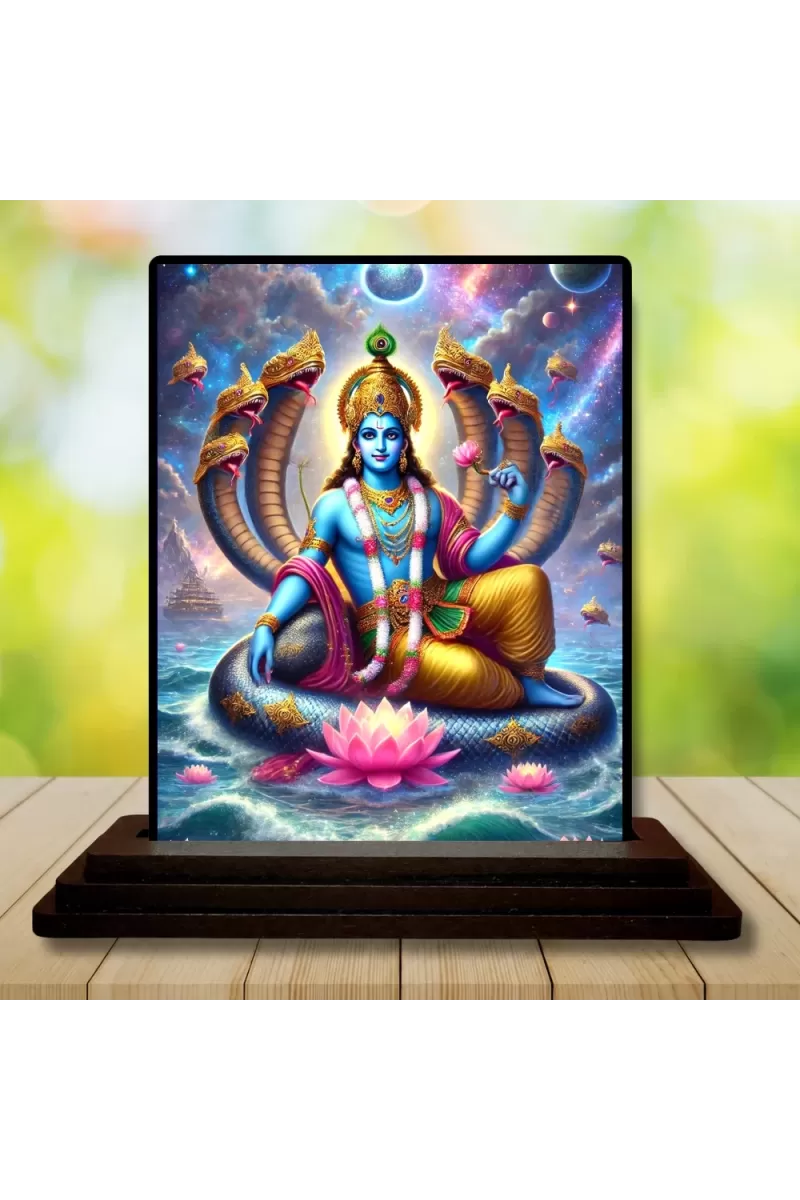 Car Dashboard Lord Ganesha Wooden Photo Stand  3x4 Inches, Compact & Stylish Spiritual Display For Car, Home & Office (Pack Of 1) (F49071)