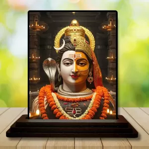 Car Dashboard Lord Shiva Wooden Photo Stand 3x4 Inches, Compact & Stylish Spiritual Display For Car, Home & Office (Pack Of 1) (F49073) Car Dashboard Lord Shiva Wooden Photo Stand 3x4 Inches, Compact & Stylish Spiritual Display For Car, Home & Office (Pack Of 1) (F49073)