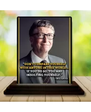 Car Dashboard Bill Gates Wooden Photo Stand  3x4 Inches, Compact & Stylish Spiritual Display For Car, Home & Office (Pack Of 1) (F49075)