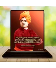 Car Dashboard Swami Vivekananda Wooden Photo Stand  3x4 Inches, Compact & Stylish Spiritual Display For Car, Home & Office (Pack Of 1) (F49076)